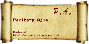 Perlberg Ajna névjegykártya
